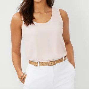 Ann Taylor | Woven & Knit Tank Shell | Pink | Size M
